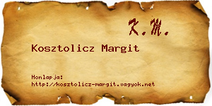 Kosztolicz Margit névjegykártya